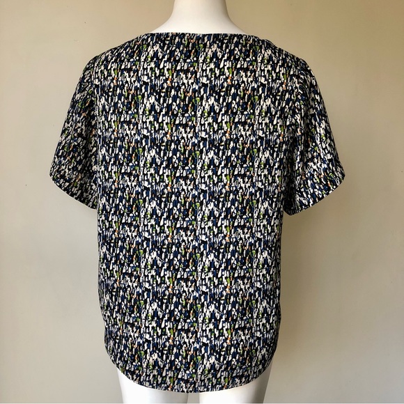 🌼 Harlowe & Graham Short Sleeve Print Blouse, L - Picture 7 of 7